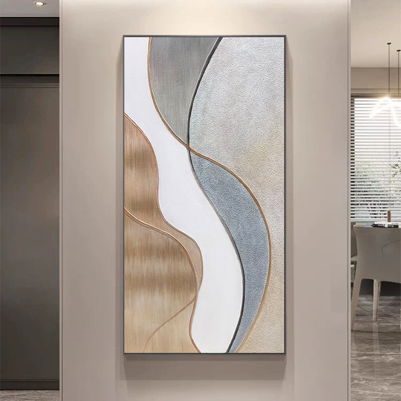 Simple modern line texture hand-painted oil painting