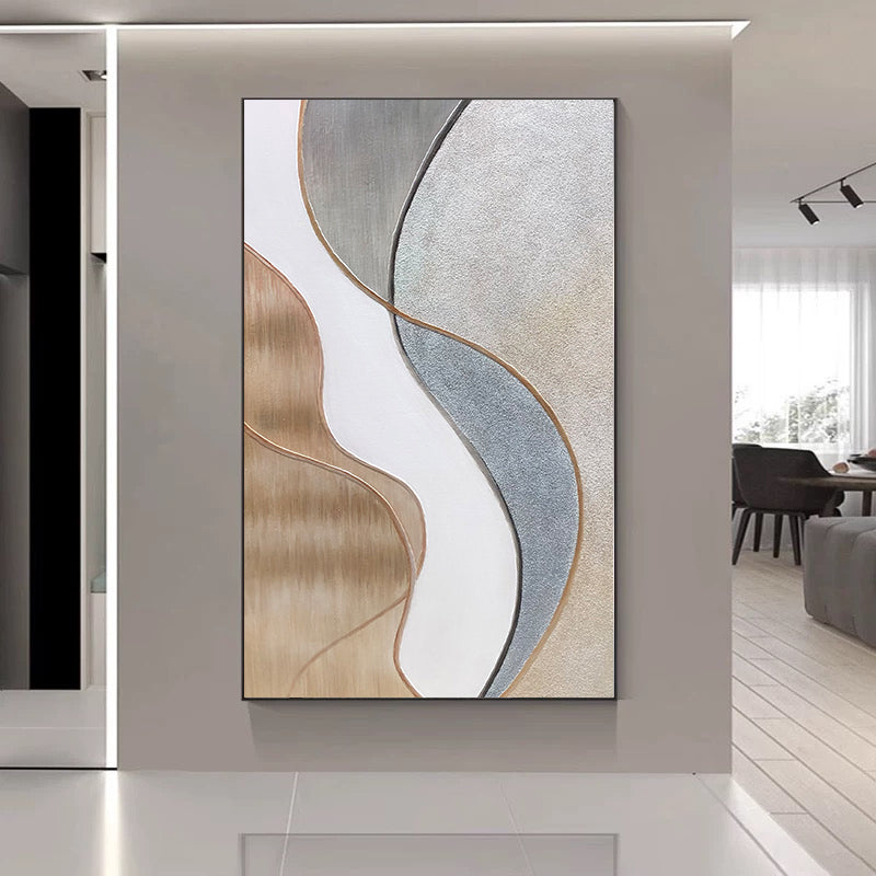 Simple modern line texture hand-painted oil painting