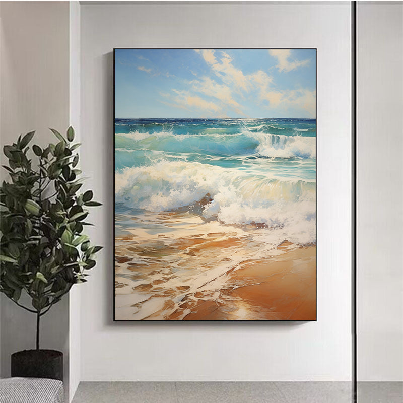 Beach landscape oil painting