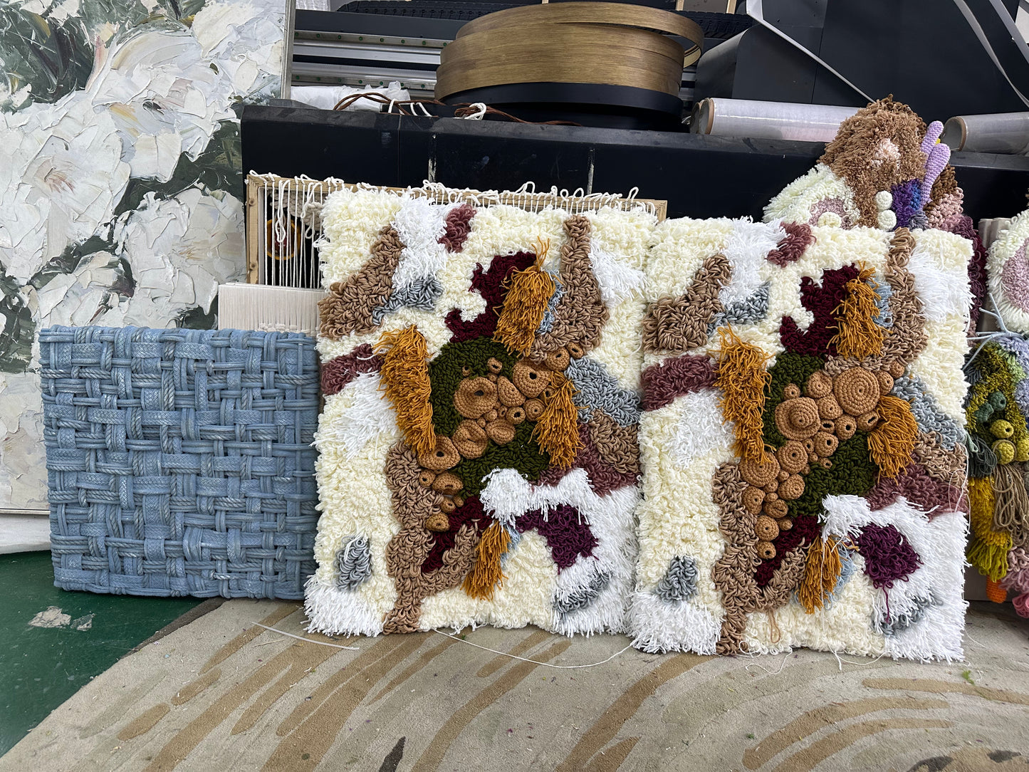 Pure handmade cotton thread weaving painting simple modern three-dimensional wool craft painting