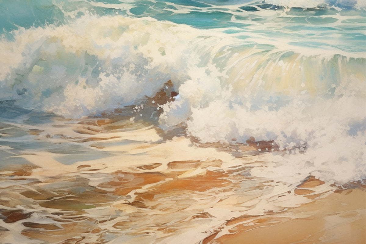 Beach landscape oil painting