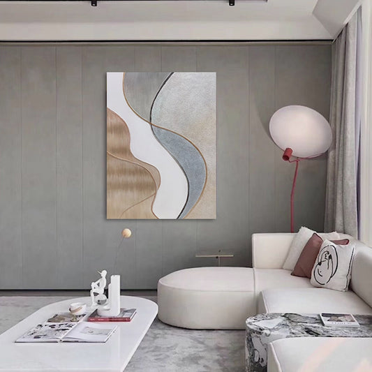 Simple modern line texture hand-painted oil painting